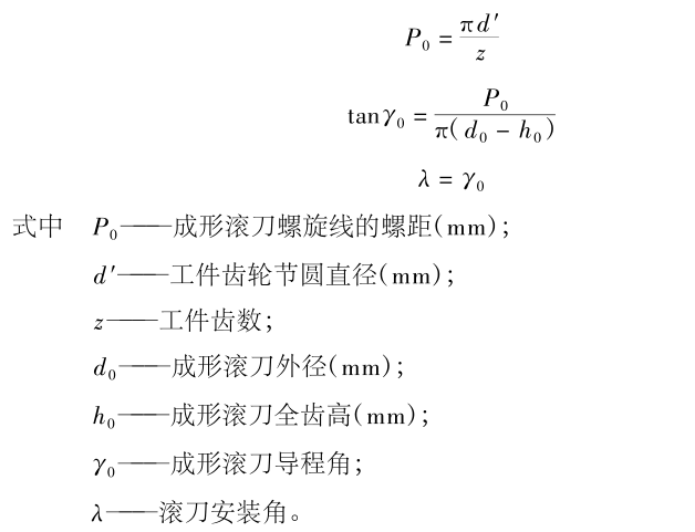 齒輪成形滾削中應(yīng)注意的3個問題